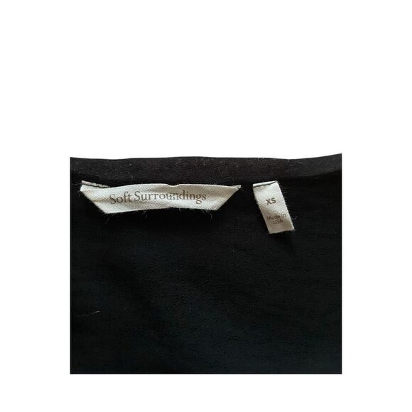 Soft Surroundings Womens Tunic Top Extra XSmall Black Sleeveless Chiffon USA - Picture 5 of 7